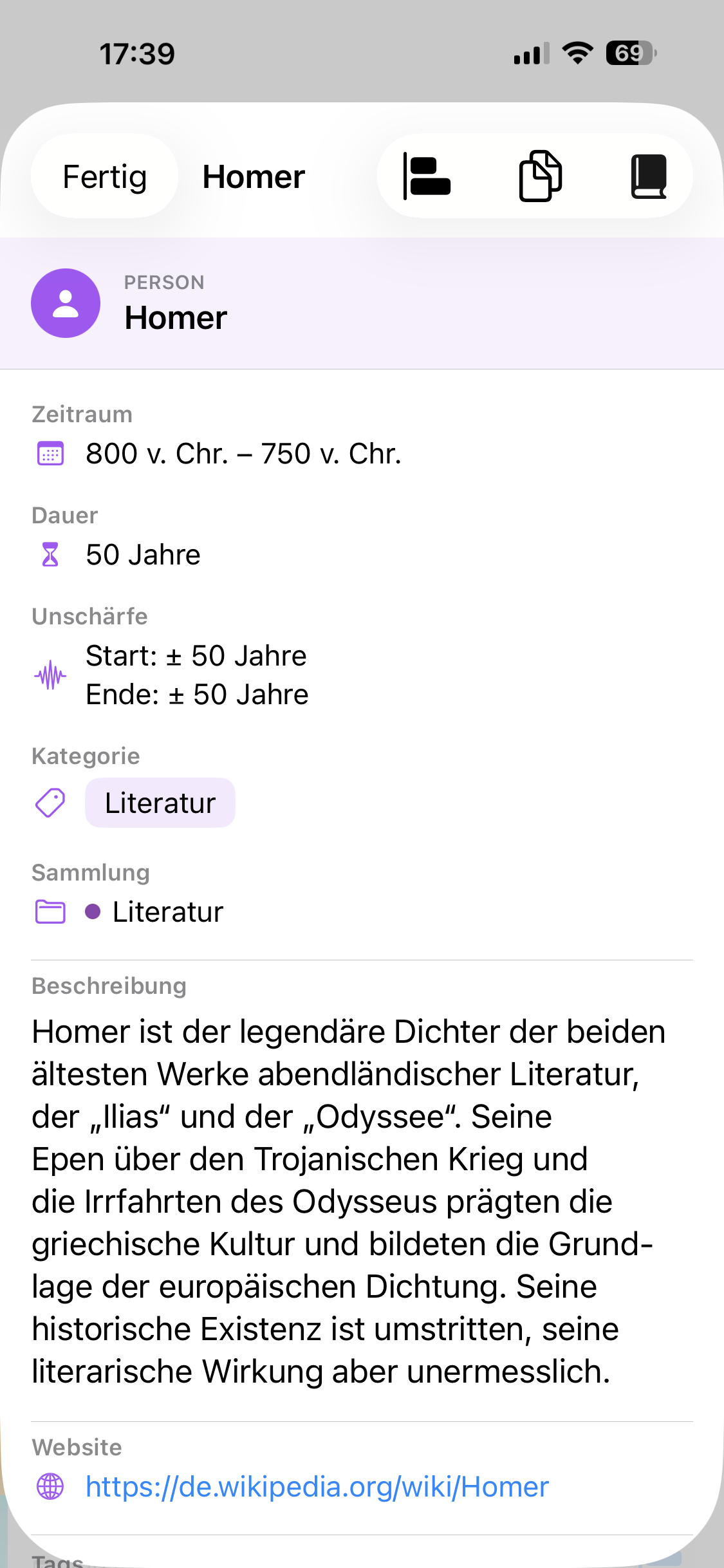 Detail-Ansicht der Habsburger Monarchie in Parallel, mit Beschreibung und Wikipedia-Link
