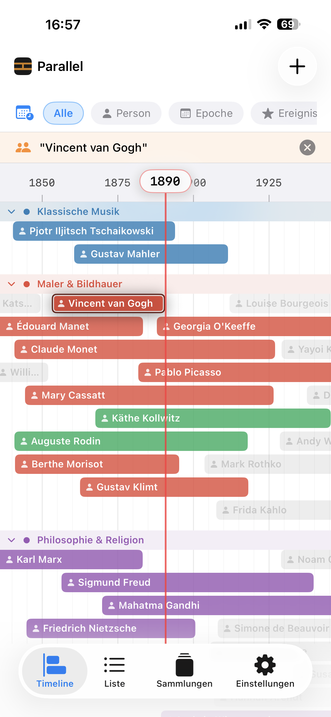 Parallel-Filter aktiv, hebt Van Goghs Zeitgenossen hervor